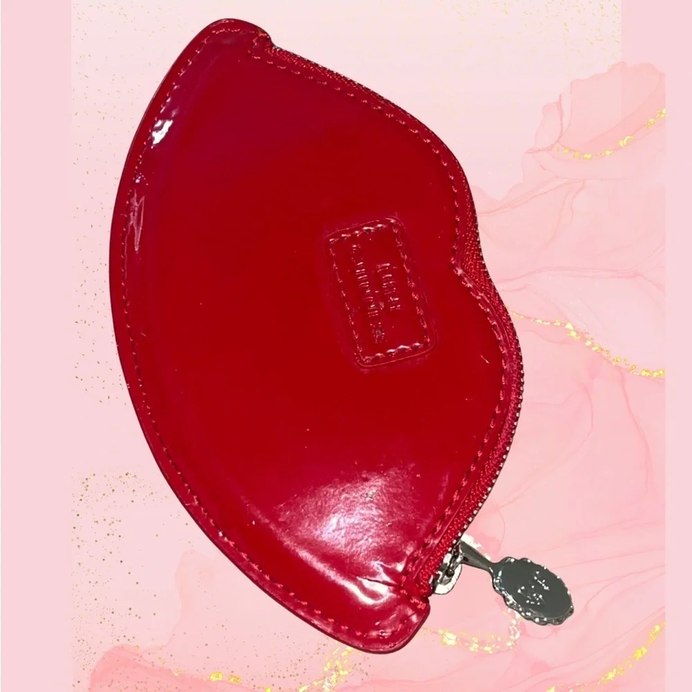 Lulu Guinness Red Lip Patent Leather Coin Purse,  
